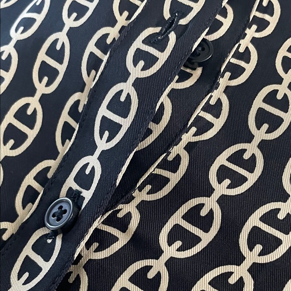 J. Crew Black and Cream Patterned Long Sleeve Dress - Picture 3 of 8